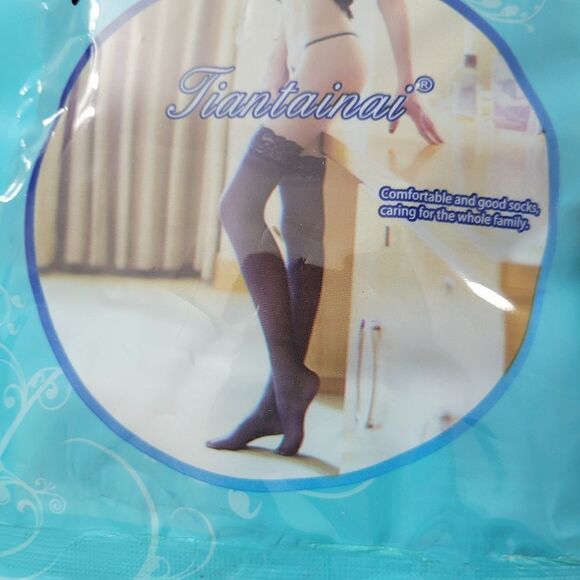 2/$20 Brand New Black Stocking Tights Socks Over Knees Lace - Picture 6 of 6